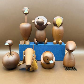Figuur - Wooden Animals. Royal Pet, Woodpecker, Mandarin,