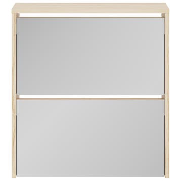 vidaXL Schoenenkast tweelaags met spiegel 63x17x67 cm eiken, Verzenden, Nieuw