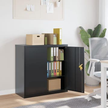 vidaXL Archiefkast 90x40x90 cm staal antracietkleurig, Verzenden