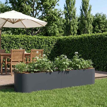 vidaXL Verhoogde Tuinbak Antracietkleurig 200 x 40 x 40 cm, Verzenden, Nieuw