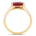 Ring - 14 karaat Geel goud - 4.46ct. tw. Robijn - Diamant -