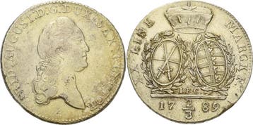 2/3 taler, daalder 1789, Sachsen-kurlinie ab 1547 (albert..., Verzenden, België