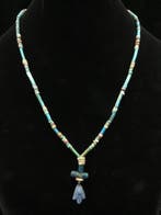 Oud-Egyptisch Ketting gemaakt van faience mummie-kralen met