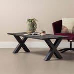 Salontafel Mangohout Cedric 130 Zwart, Verzenden