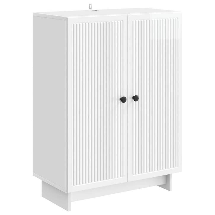 vidaXL Dressoir Hoogglans Wit 66 x 34,5 x 90 cm Bewerkt hout, Huis en Inrichting, Kasten | Dressoirs, Nieuw, Verzenden