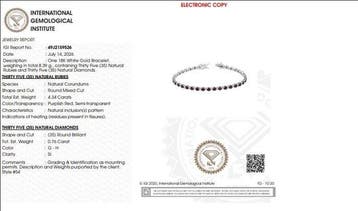 Armband - 18 karaat Witgoud - 5.10ct. tw. Robijn - Diamant -, Nieuw