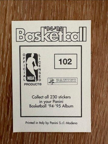 1994/95 Panini NBA Basketball Stars Foil, Niet geplakt,