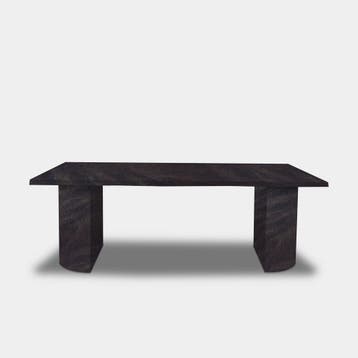 Tafel Boomstam Eikenhout  Half Rond  220x100