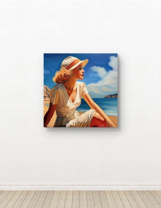 Laura Anton - Journée à la Plage, Antiquités & Art, Art | Objets design