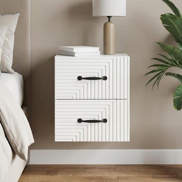 vidaXL Muurbevestigde Nachttafel Hoogglans Wit 34,5 x 33 x, Verzenden