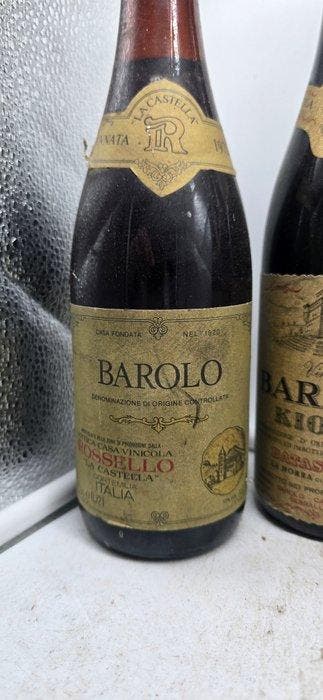 1975 x3 Rossello & 1961, 1970 Kiola - Barolo - 5 Flessen, Collections, Vins