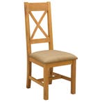 vidaXL Eetkamerstoel 2 pcs Massief Eikenhout Beige 45 x 54 x, Verzenden, Nieuw