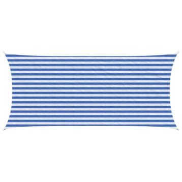 vidaXL Zonneschaduwzeil Blauw en Wit 2 x 4 m HDPE, Verzenden, Nieuw
