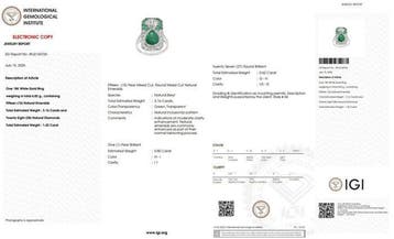 Ring - 18 karaat Witgoud - 4.58ct. tw. Smaragd - Diamant -, Nieuw