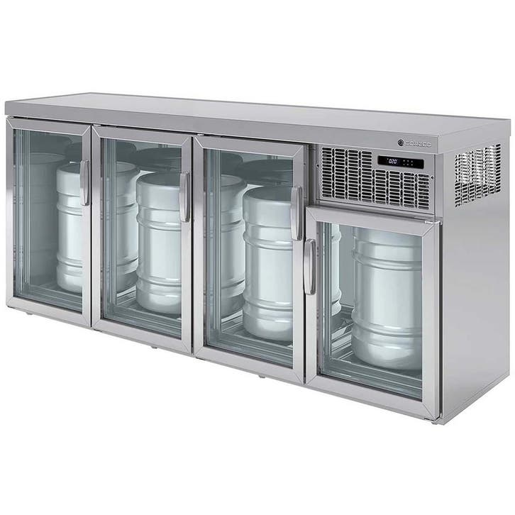 Vatenkoeler | RVS | 4x 50L (KEG) | +5°C/+8°C | Geforceerd |, Articles professionnels, Horeca | Équipement de cuisine, Envoi