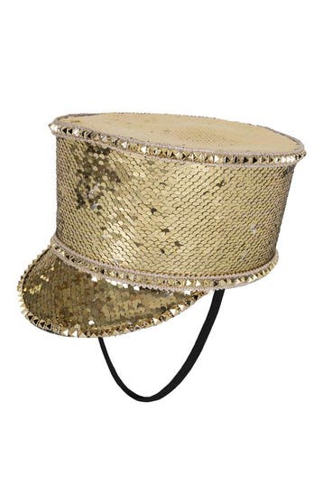 KIMU® Fanfare Hoge Hoed Goud Pailletten 58 59 60 Harmonie Mu, Ophalen of Verzenden, Nieuw
