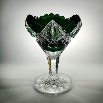 Val Saint Lambert - Vase - vase à double paroi vert profond
