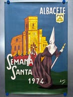 Luci - Cartel Albacete, Semana Santa - Litho. - 1974 - Jaren, Antiek en Kunst, Kunst | Tekeningen en Fotografie