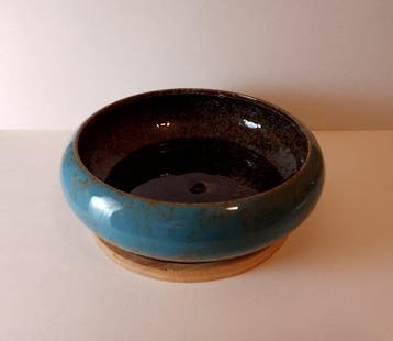 unbekant - Pot - Faïence fine - Pot à bonsaï avec soucoupe