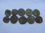 Islamitische Rijk (middeleeuws) Lot of 10 Æ coins 8th