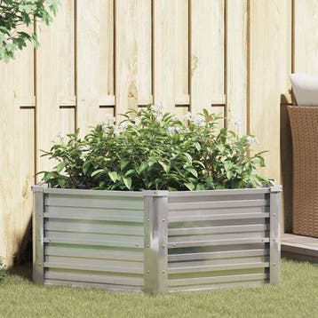 vidaXL Plantenbak verhoogd 129x45 cm gegalvaniseerd staal, Tuin en Terras, Verzenden, Nieuw