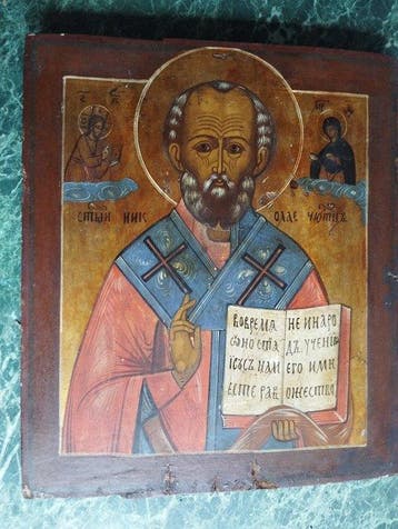 Icône - Saint Nicolas le Thaumaturge - Bois