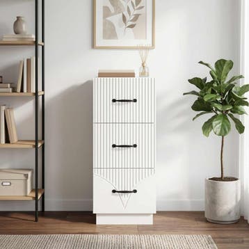 vidaXL Ladekast Wit 33 x 34,5 x 87 cm Bewerkt hout, Verzenden