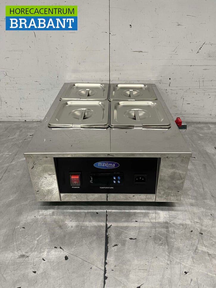 RVS Chocoladesmelter Chocoladewarmer Sauzenwarmer 4 x 1/6 GN, Articles professionnels, Horeca | Équipement de cuisine, Enlèvement ou Envoi