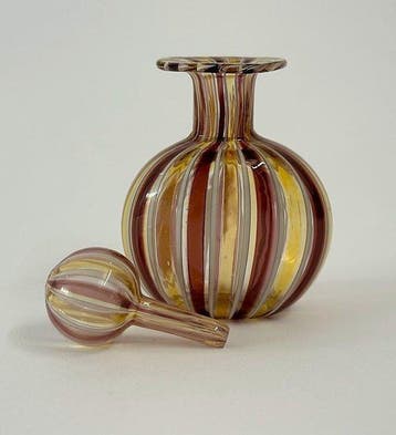 Boccetta Porta Profumo con Tappo in Vetro Artistico di