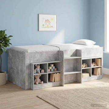 vidaXL Bedkast met plank 2 st Betongrijs 66 x 33 x 48 cm, Verzenden, Nieuw