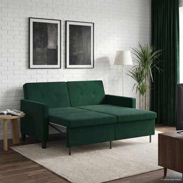 vidaXL Slaapbank / zetel Donkergroen Stof, Huis en Inrichting, Verzenden, Nieuw