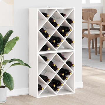 vidaXL Wijnrek 2 st Wit 62 x 25 x 62 cm Massief grenenhout, Verzenden