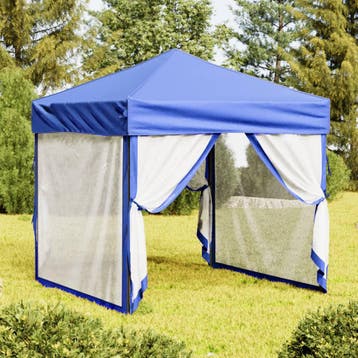 vidaXL Partytent inklapbaar met zijwanden 2x2 m blauw, Verzenden