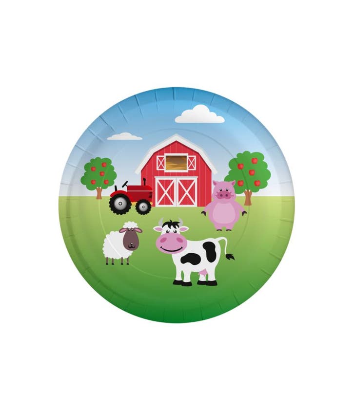 Boerderij Borden 23cm 8st, Hobby en Vrije tijd, Feestartikelen, Nieuw, Verzenden