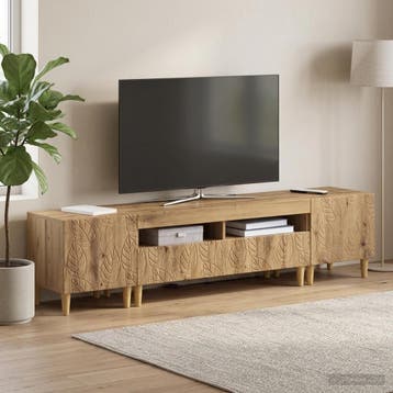vidaXL 3-delige LED TV-kast DELFT Artisanaal eiken Bewerkt, Verzenden