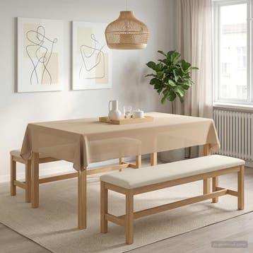 vidaXL Tafelkleed 5 st Rechthoekig Beige 140 x 260 cm, Verzenden, Nieuw