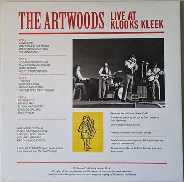 the Artwoods - Live at Klooks Kleek - LP - 180 gram - 2016, Nieuw in verpakking