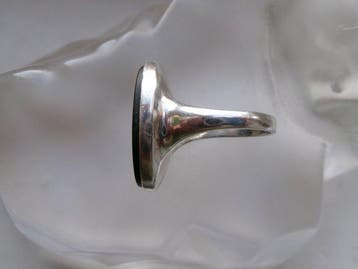 Zilver, Onyx - Ring - Art Deco-stijl