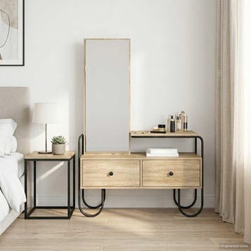 vidaXL Kaptafel met lade met plank Sonoma Eiken Bewerkt hout, Verzenden
