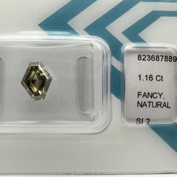 Zonder minimumprijs - 1 pcs Diamant (Natuurlijk gekleurd) -