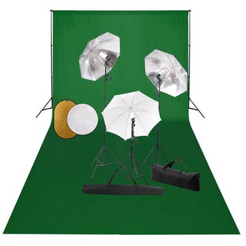 vidaXL Fotostudioset met lampen, paraplus, achtergrond en, Verzenden, Nieuw