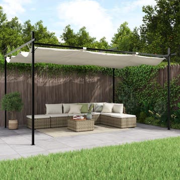 vidaXL Pergola met uitschuifbaar dak 395x292x230, Jardin & Terrasse, Verzenden