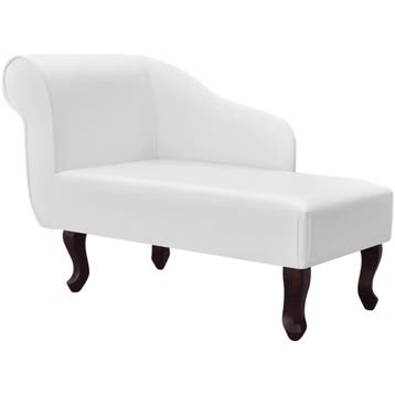 vidaXL Chaise longue kunstleer wit, Verzenden, Nieuw