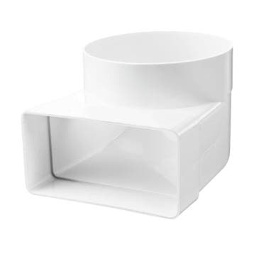 Kunststof lepelhoek voor kanaal 220 x 90mm naar Ø 125mm, Doe-het-zelf en Bouw, Verzenden, Nieuw