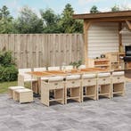 vidaXL 15-delige Tuinset met kussens poly rattan beige, Verzenden, Nieuw, Tuinset