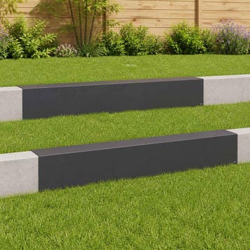 vidaXL Afdekprofiel voor tuinranden 2 st 100 x 15 x 15 cm, Verzenden