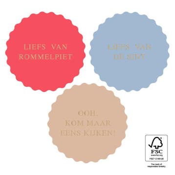 15x sticker Tekst sint - sinterklaas - (Stickers), Verzenden, Nieuw, Meerdere stickers