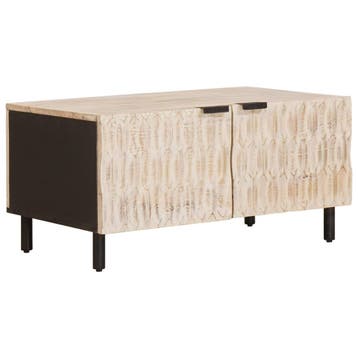 vidaXL Salontafel Wit 80 x 50 x 40 cm Massief Mango Hout, Verzenden, Nieuw