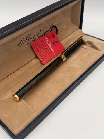 S.T. Dupont - Pluma st dupont laque de chine verde y marron, Nieuw
