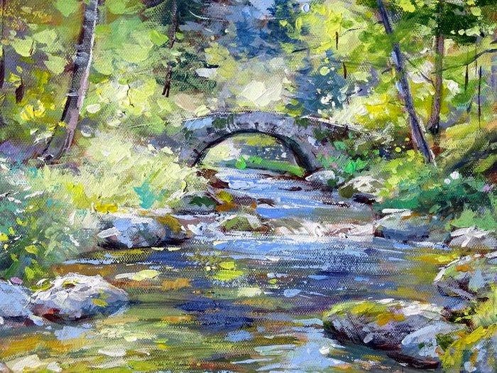 Carvin - Le petit pont romain, Antiek en Kunst, Kunst | Schilderijen | Klassiek